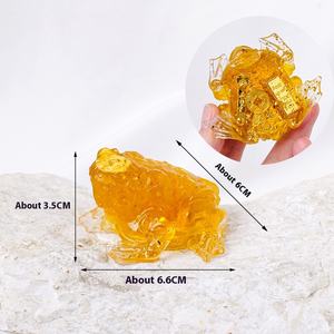 Venta al por mayor de cristal natural grava resina <span class=keywords><strong>sapo</strong></span> porche adornos decoración del hogar artesanías de resina - Product Image 3