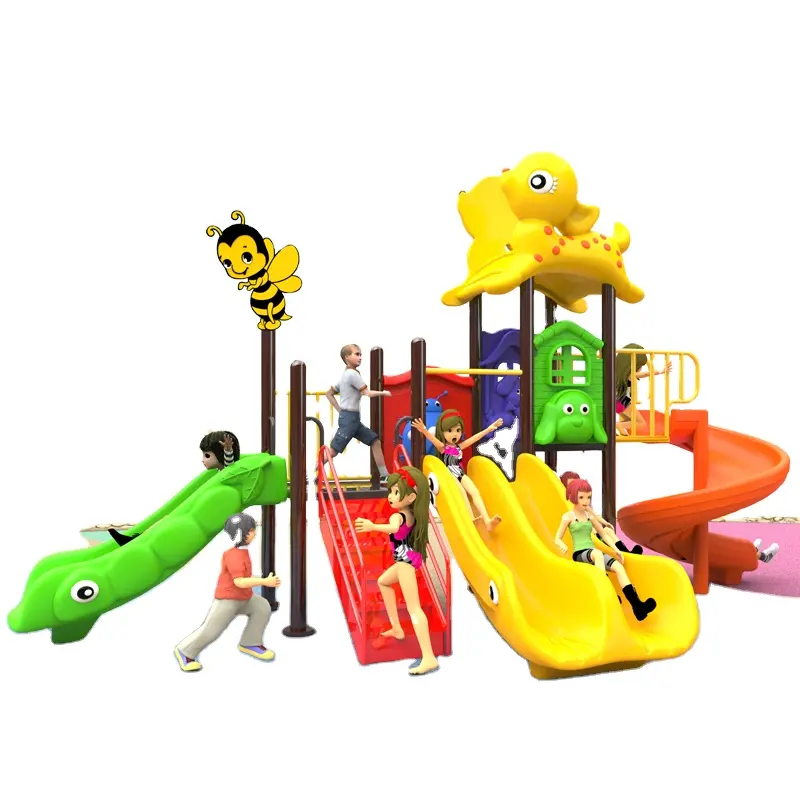 Phổ Biến Colourful Trẻ Em Sân Chơi Ngoài Trời Thiết Bị Chơi Slide Nhựa Chơi Ngoài Trời Công Viên Với Slide