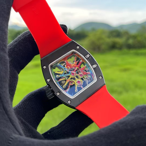 Relojes de Lujo para Hombre, Estilo 68-01 Cyril Kongo, Reloj Mecánico Tourbillon con Arte de Grafiti Colorido, Caja de Fibra de Carbono Negra NTPT - Product Image 5