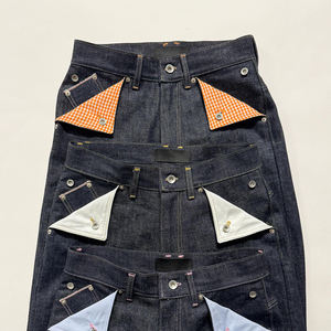 Custom 14oz Japanese Raw Selvedge <strong>Denim</strong> Pants Hommes Selvadge Baggy <strong>Jeans</strong> Manufacturer for Men - Product Image 2