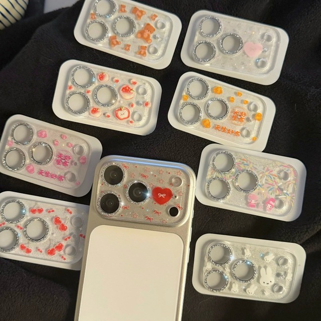 Beautiful Glitter Cherry Apples Full Camera Protector for Iphone 17 Pro Max Camera Accessories