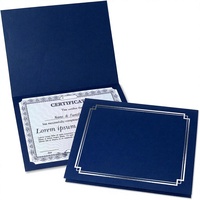 S&L Carpetas para Certificados Azules Plateadas, Paquete de 25, Cubierta de Lino, Papel de 80 lb, Esquinas Plegables Troqueladas, para Oficina, Negocios y Premios