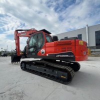Excavatrice hydraulique Doosan DX225 d'occasion, 22 tonnes, godet de 1,20 m, châssis robuste, en stock avec ligne auxiliaire