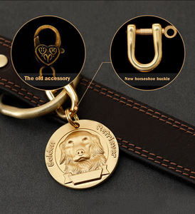 Premium individuelle Haustier-Tags Anaglyph Namensschild Anti-Verlust Name ID QR-Code Hundekragen Charme Mikroschips reines Messing-Hunde-Tag - Product Image 5