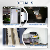 Découpeuse à fibre optique entièrement fermée haute puissance 6000W-12000W CNC 5 axes à refroidissement par eau pour tôles, avec source Leadshine et mandrin 240-350mm, anti-poussière