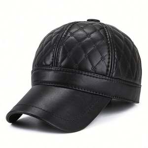 Casquette de baseball en cuir pour homme, décontractée, d'extérieur, pour l'hiver, vente en gros d'usine - Product Image 2