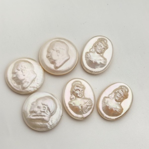Perles de culture d'eau douce Mabe en relief <span class=keywords><strong>camée</strong></span>, perles en vrac, pendentifs, anneaux, perles véritables non sculptées, perles cultivées en coquille - Product Image 3