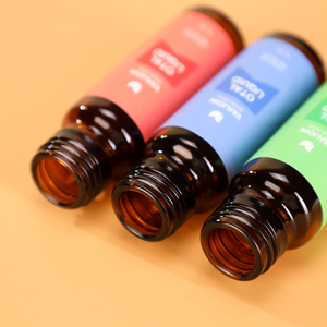 Tùy chỉnh nhãn bán buôn rỗng <span class=keywords><strong>50</strong></span> <span class=keywords><strong>ml</strong></span> hổ phách Vòng dược phẩm chai thủy tinh uống lỏng chai nước giải khát với Roll-On pilfer mũ - Product Image 4