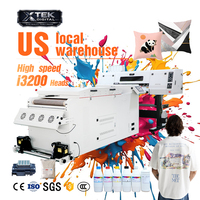 Mesin DTF Printer USA Gudang Lokal I3200 Head Sirkulasi Tinta Putih Kecepatan Tinggi untuk Pakaian Tekstil Kaos Topi Kaus Kaki Tas