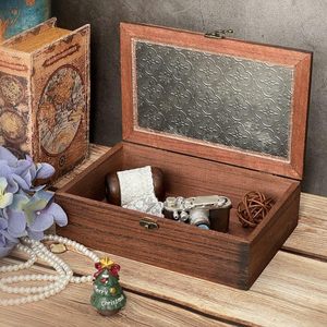 Wooden Jewelry <b>Box</b> Rectangular <b>Storage</b> <b>Box</b> With Glass Top For Jewelry Necklace <b>Photo</b> Collection Multiple Sizes - Product Image 2