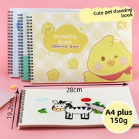 Carnet de dessin A4, 30 feuilles, motif lapin mignon, carnet de croquis vierge, papier pour peinture gouache, récompense pour les enseignants, cadeaux pour les élèves, vente en gros