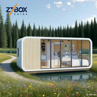 ZYBOX Cabines préfabriquées confortables de 20, 30 et 40 pieds, imperméables et ignifuges, type Apple Cabin, pour bureaux et villas, certifiées CE