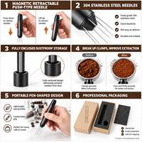 Aiguille WDT pour café en alliage d'aluminium et acier inoxydable, outil de distribution et de désagglomération, broche d'agitation pour barista, café, maison, vente en gros