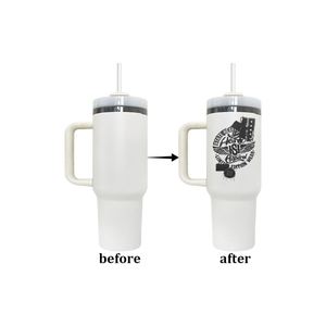 Gobelets de voyage personnalisés avec logo plaqué miroir noir sous revêtement poudré H2.0 30oz 40oz pour gravure laser - Product Image 2