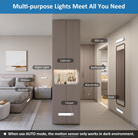 Lampe de nuit LED moderne TCwin, blanche, pour armoire, 210 mm x 297 mm, rechargeable, avec détecteur de mouvement, lampe de chevet, placard, escalier, maison intelligente