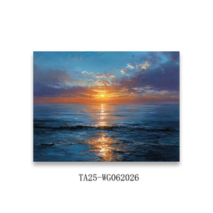 Abstrait bleu paysage 3D fait à la main mur Art peint à la main paysage marin peinture taille personnalisée peinture à l'huile sur toile - Product Image 4