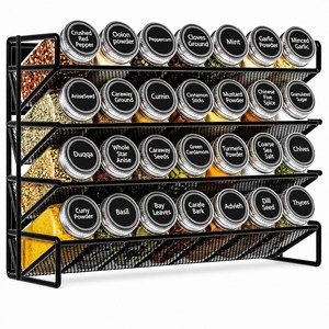Étagère à épices magnétique en acier au carbone pour cuisine, organisateur 4 niveaux, <span class=keywords><strong>support</strong></span> latéral pour réfrigérateur, <span class=keywords><strong>support</strong></span> pour bouteilles d'assaisonnement, étanche - Product Image 6