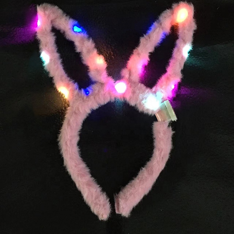 Diadema de conejo brillante con lentejuelas ligeras diadema con ore Diadema de conejo brillante con lentejuelas ligeras diadema con ore