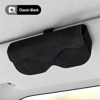 Clip à lunettes pour pare-soleil de voiture en daim, support universel pour lunettes de soleil, étui de rangement anti-chute pour l'intérieur de la voiture