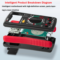 Multimeter Digital, voltmeter Digital, pengukur arus tegangan, penguji kapasitansi resistansi (merah), obral di Cina