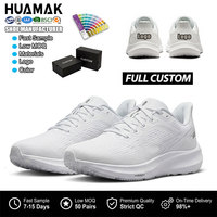 Calzado Deportivo Personalizado con MOQ Bajo de 50 Pares, Zapatillas de Running Blancas de Malla para Hombre, Marca Privada OEM, Zapatillas Ultra Ligeras con Amortiguación