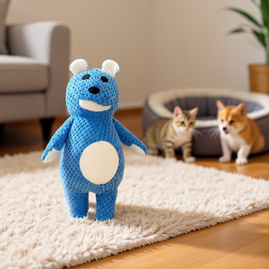 Jouet pour animaux de compagnie Yommy, peluche animale 33 cm, chien bleu, jouet pour chat - Product Image 3