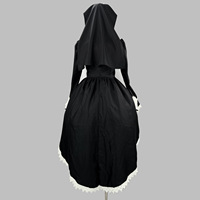 Costume de religieuse noire brodée Lolita pour femme, taille S-5XL, Halloween, costume de femme anime, costume de femme de chambre, tenue de scène pour fête
