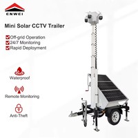 Mini Tour de Surveillance Solaire Portable avec Caméra CCTV, Mât Télescopique de 6m, Alimentation Solaire Mobile, Norme US, pour Parking