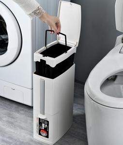 <span class=keywords><strong>3</strong></span>-trong-<span class=keywords><strong>1</strong></span> phụ kiện phòng tắm thiết lập đa chức năng Nhựa thùng rác có thể nắp nhà vệ sinh bàn chải chủ Túi Rác Mô hộp đứng - Product Image 2