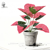 Plante artificielle en plastique rose en pot, type courge pleureuse, pour Pâques, Mariage, Noël, Nouvel An, Thanksgiving, et pour la décoration de bureau et de salon.