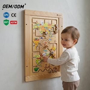Juguetes <span class=keywords><strong>de</strong></span> Madera para Pared Directo <span class=keywords><strong>de</strong></span> Fábrica, Más <span class=keywords><strong>de</strong></span> 100 Diseños STEM, Paneles Interactivos con Rieles Deslizantes, Color Madera Natural, Madera <span class=keywords><strong>de</strong></span> Abedul y Haya - Product Image 1