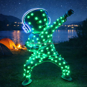 Nuevo Disfraz de Robot Recargable con Luces LED, Audífonos y Zancos para Adultos, Ideal para Espectáculos, Baile y Fiestas - Product Image 1