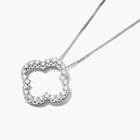 Collier fin Evanex personnalisé pour femme en argent sterling 925 plaqué or 18 carats avec pendentif trèfle à quatre feuilles en moissanite et nacre