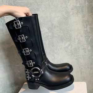 Botas Altas de Mujer Retro de Moda de Alta Calidad 2026 - Botas Versátiles Casuales de Color Puro Estilo Motociclista - Product Image 2