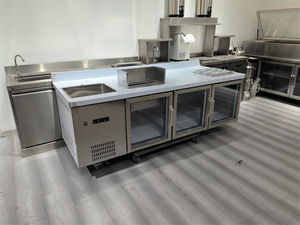 Comptoir de bar à thé Boba professionnel en acier inoxydable à température unique et refroidissement direct, station de préparation de thé au lait - Product Image 2