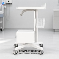 Chariot de physiothérapie thoracique HFCWO avec tiroir, panier métallique et roulettes verrouillables pour hôpitaux, vente en gros, OEM