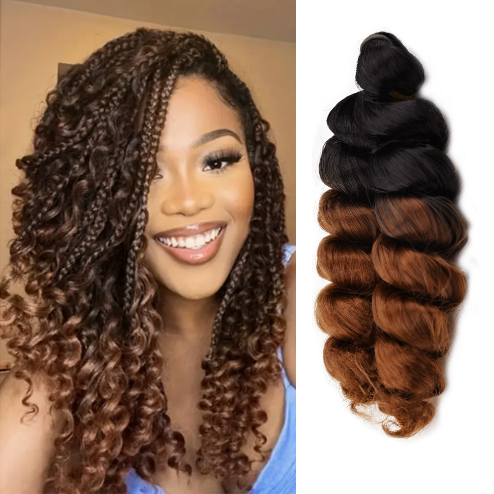 Vast Hair Official - KAMA 12-Inch Silky Italy Synthetic Hair Braids High Temperature Fiber French Loose Curl Box for Kids Black Women