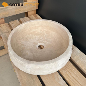 <span class=keywords><strong>Lavabo</strong></span> <span class=keywords><strong>de</strong></span> encimera redondo hecho a mano para <span class=keywords><strong>lavabo</strong></span> <span class=keywords><strong>de</strong></span> piedra natural travertino para decoración <span class=keywords><strong>de</strong></span> tocador <span class=keywords><strong>de</strong></span> baño - Product Image 1