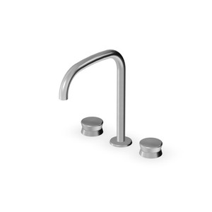 Zucchetti Sablier doppio manico 3 fori rubinetto miscelatore spazzolato Design contemporaneo per acqua calda e fredda per scuole e ospedali - Product Image 1
