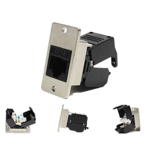 RJ45 CAT6 מצמד מובנה מסגסוגת אבץ שקע מגן נקבה מחבר דרך ממשק רשת לוח - Product Image 1