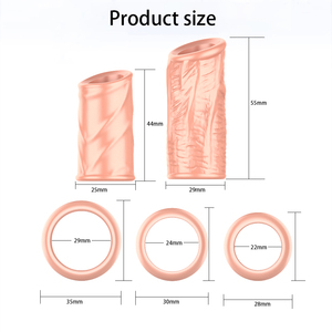 5 Stück Vorhautkorrektur Penis-Hülle Zwei Größen Ejakulationsverzögerung Schraubenform Penisring Sexspielzeug für Männer Cockring-Set - Product Image 4