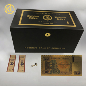 1000 pièces <span class=keywords><strong>Zimbabwe</strong></span> Billet D'or Quinquagintillion Dollars en boîte Noire avec certificat et La Lumière UV pour collection - Product Image 4