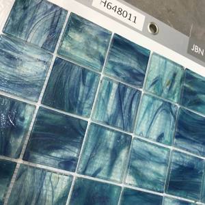 48*48mm màu xanh hổ phách nhìn hồ bơi Gạch Mosaic Thủy Tinh Hồ bơi Gạch Mosaic sàn - Product Image 2