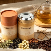Emballage de tube à thé en papier kraft personnalisé de qualité supérieure, boîte cylindrique hermétique de qualité alimentaire pour thé en feuilles avec couvercle