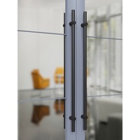 Poignée de porte minimaliste en acier inoxydable pour portes doubles en verre sans cadre ou en bois, idéale pour hôtels, centres commerciaux, entrées – Quincaillerie personnalisée