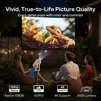 Projecteur intelligent portable Aurzen Boom Air, Google TV Full HD LED 4K 5800 lumens 1080p, cinéma portable