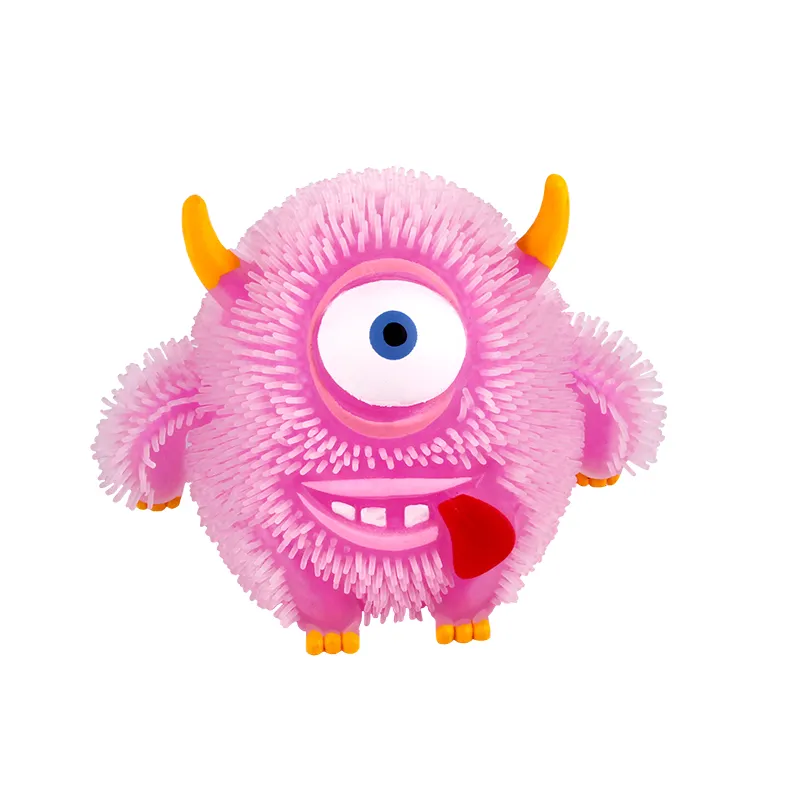 Atacado Sensorial Soft TPR Anti Stress Light Up Animal Monster Puffer Ball Squeeze Brinquedos Para Crianças