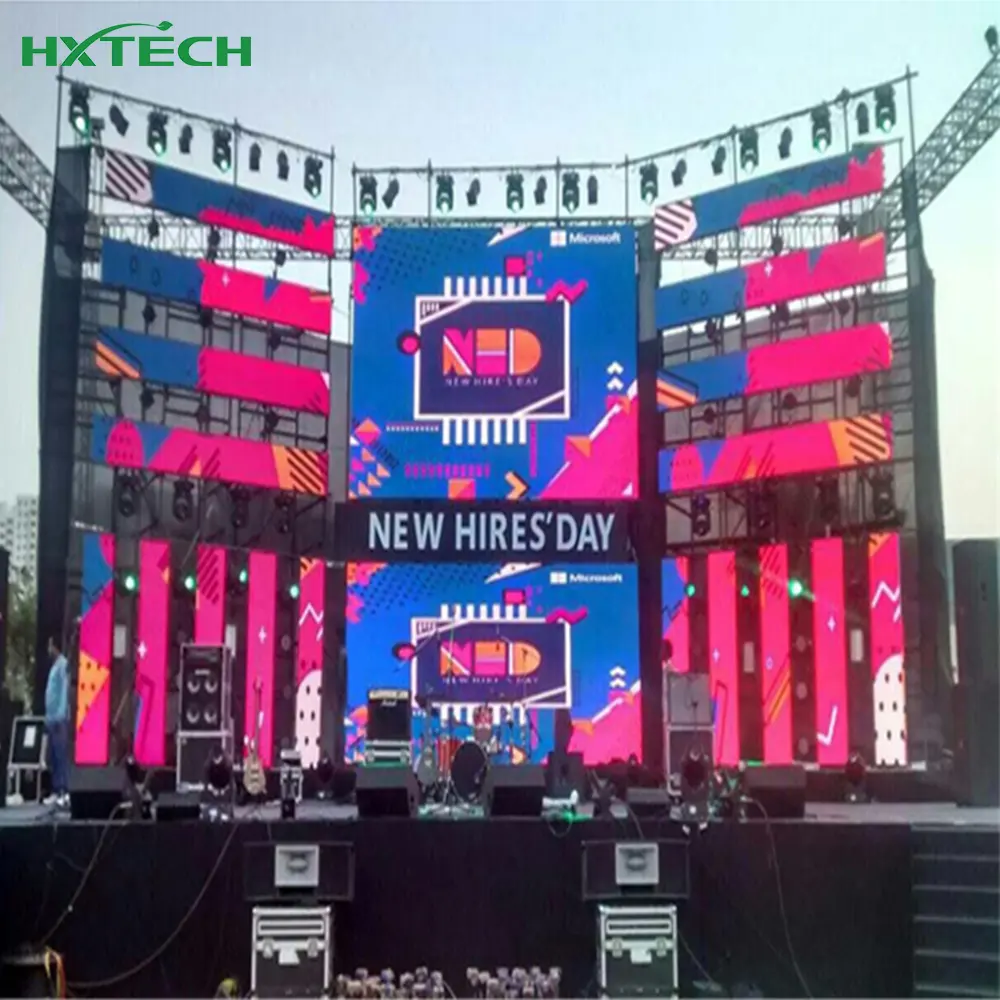 HD Miete vollfarbige Indoor-Outdoor-LED-Anzeige P2.6 P4.8 P3.9mm Video-Bühnenwand 500×1000mm Paneele für Veranstaltungsbühne