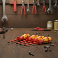 Jeu de tournevis d'électricien Wera 5 pièces entièrement isolés, manche en plastique, têtes plates et cruciformes, OEM disponible pour travaux électriques