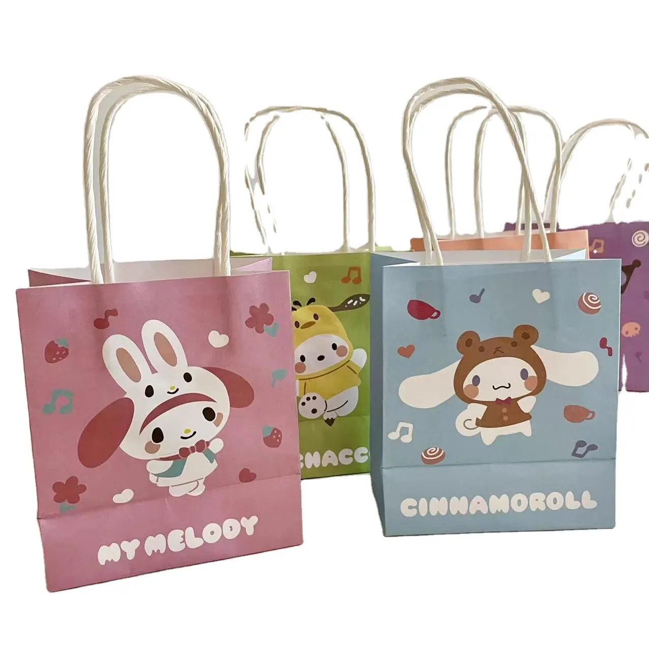 DHF729 New cute cartoon Sanrioed paper handbag anime Pochacco paper hand bag gift storage kraft paper bag